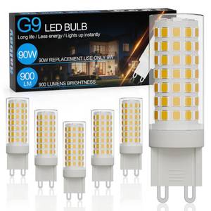 lot 10015 image: Ralbay 6-Pack Dimmable G9 LED Bulbs 9W 3000K Warm White, 900LM Ultra Bright Creates Cozy Warm Glow, Wide Dimmer Compatible for Bedroom Living Room Lamp