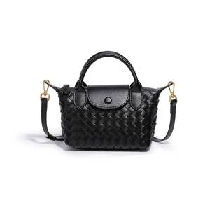 lot 10044 image: Mini Small Size Braided Luxury Leather Womens top Handle Handbag Fashion Travel Daily Satchel
