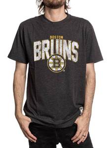 lot 10045 image: Calhoun NHL Surf & Skate Mens Vintage Style Distressed Heather Tone Rustic T-Shirt (Boston Bruins, XX-Large)