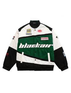 lot 10053 image: Vamtac Mens Varsity Baseball Jacket Bomber Cotton Vintage Racing Coats Streetwear with Pocket, LARGE