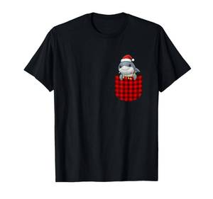lot 10075 image: Shark Buffalo Red Plaid Pocket Christmas Funny Men Women T-Shirt, MEDIUM