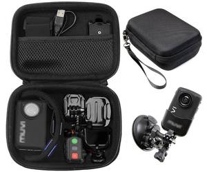 lot 10081 image: Case for Body camera, action camera like MIUFLY 1296, Veho VCC003, VCC005 MUVI HD10, HDPRO, PNZEO F5, BOBLOV M5 M7, Pyle PPBCM9, R-Tech HD Night Version camera, SD card Pockets