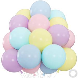 lot 10094 image: 50pcs Pastel Macaron Balloon Kit �� 12 Inch Multicolor Macaron Latex Balloons with Ribbon for Baby Showers, Weddings, Spring Parties, Boho & Groovy Themed Decor