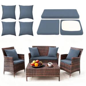 lot 10109 image: SUKAIKEQA Waterproof 3-Piece Patio Sofa Cushion Cover Set - Replacement Covers for Outdoor Wicker Furniture, Bench & Seat Cushions with 4pcs Throw Pillow Cover