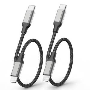 lot 10112 image: 6 inch USB C to Lightning Cable Short, 0.5ft 2Pack Type C to Lightning Cord Power Delivery Fast Charging,MFi CertifiedNylon Braided USB C iPhone Charger for iPhone14 13 12 11 Pro Max XR XS 8 SE iPad