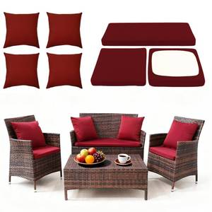 lot 10118 image: SUKAIKEQA Waterproof 3-Piece Patio Sofa Cushion Cover Set - Replacement Covers for Outdoor Wicker Furniture, Bench & Seat Cushions with 4pcs Throw Pillow Cover