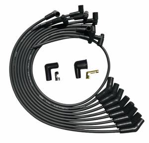 lot 10495 image: Moroso 51070 Ultra Series Black Spark Plug Wires, Ford 260289302, 135 Degree Plug Ends, HEI Distributor