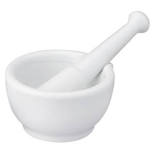 lot 11002 image: HIC Kitchen Mortar with Pour Spout and Pestle, Fine Porcelain, 4.25-Inch, Spice Herb Grinder, Pill Crusher, Nut Butter Maker