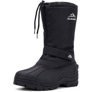 lot 11004 image: ALEADER Winter Boots for Men, Waterproof Snow Boots Hiking Shoes Black 10 D(M) US (Used)