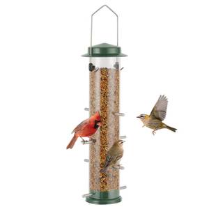 lot 11007 image: MIXXIDEA Finch Bird Feeder Hanging Metal Thistle Seed Feeder with 8 Feeding Ports Nyger Seed Feeder, Goldfinch Feeder for Outdoors Garden Green