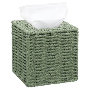 lot 11010 image: Acellegic Sage Green Tissue Box Cover Square Natural Paper Rope Hand Woven Tissue Box Holder for Bathroom Living Room Bedroom Kitchen Table Desk Office Boho Home Decor