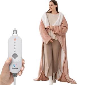 lot 11026 image: Kozyus Wearable Heated Blanket with Foot Pocket & Sleeves, Electric Blanket Heated Robe for Women & Men, 5 Heat Settings, 3H Auto-Off, Machine Washable, ETL Certified, Gift-Ready, 50x70 inches, Pink
