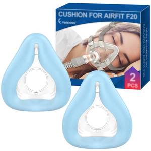 lot 12339 image: 2 Packs CPAP Mask Cushion for F20-Style Full Face Mask Medium - Innovative 3D Memory Foam with Built-in Silky Blue Liner, Highlight Cool Fit & Secure Seal for ResMed Airtouch F20 & Airfit F20 - Medium