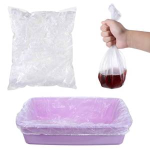 lot 12343 image: Jxiwfvl 50 PCS Disposable Plastic Cage Liners, Small Animals Leak Proof Toilet Film Litter Pan Bags Film Litter Box Liner for Rabbits, Guinea Pigs, Chinchillas, Hedgehogs, Birds