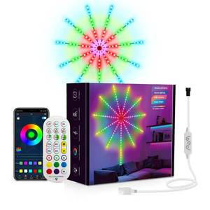 lot 12349 image: Fanxing Neon lamp LED Firework Light Decoration Music Light Bar Fantasy Light Smart Indoor App Control Music Synchronization, Suitable for Room Party Christmas (10  12 inches  1  40 inches)