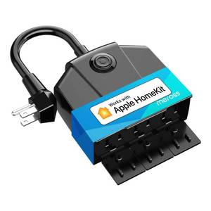 lot 12353 image: Outdoor Smart Plug, meross Outdoor Wi-Fi Outlet with 3 Independent Sockets Compatible with Apple Homekit, Alexa and SmartThings, Voice & Remote Control, Timer, 2.4 GHz only,Black