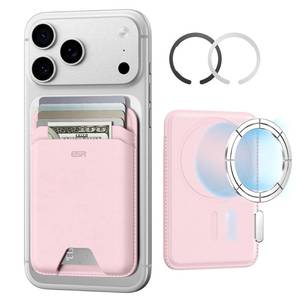 lot 12430 image: ESR for MagSafe Wallet, 5 Card Holder with RFID Blocking, MagSafe Sticker Included, Slim Magnetic Wallet for iPhone 17e171615141312 Series and Selected Samsung Devices, Not for 1312 Mini, Pink