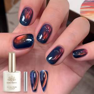 lot 12433 image: Born Pretty 15ML Cat Magnetic Eye Gel Nail Polish,Rainbow Aurora Holographic Gel Polish Red Orange Blue Blazing Sky Colors,Glitter Magnetic Nail Polish Nails Art Manicure Salon DIY