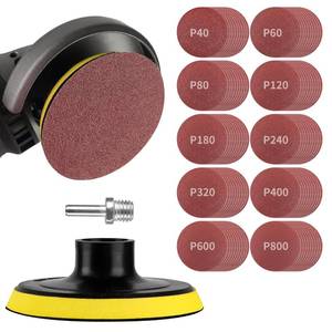 lot 12435 image: 100PCS Angle Grinder Sanding Discs and 4 Inch Hook and Loop Backing Pad (58-11 Threads) with 8MM Drill Adapter, Angle Grinder Attachments for Sanding Polishing 40-800 Grits