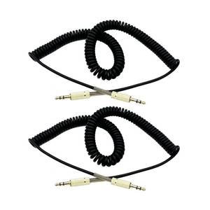lot 12444 image: Seadream Coiled 3.5mm Auxiliary Audio Cable, Male to Male, Stretches to 10Feet,18 Aux Cord Audio Converter Coiled Cord,3.5mm TRS to TRS Adapter Patch Cable 2-Pack