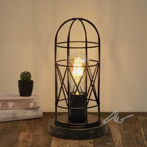 lot 13335 image: Industrial Table Lamp, Small Touch Lamp with Rustic Cage Vintage Bedside Lamp 3 Way Dimmable Nightstand Lamp Edison Desk Lamp for Bedroom, Living Room, Hallway, Entryway, Kitchen, 4W LED Bulb Included