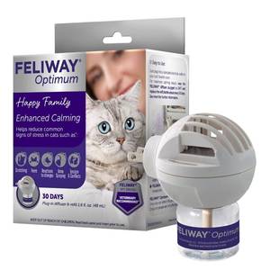 lot 14046 image: FELIWAY� Optimum 30 Day Cat Calming Plug In Pheromone Diffuser Starter Kit, 48ml - Helps Reduce Common Signs of Stress in Cats & Kittens, Enhanced Calming