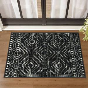 lot 14052 image: Wonnitar Moroccan Bathroom Rug,Washable 2x3 Small Bath Mat, Boho Tribal Soft Kitchen Sink Mat, Non-Slip Geometric Entry Way Rug, Low-Pile Indoor Carpet for Bedside Entrance Laundry (Black,2x3)