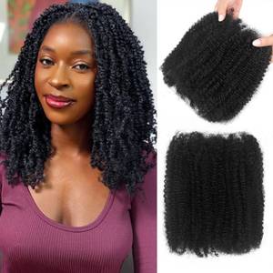 lot 14060 image: Afro Twist Human Hair 16 Inch Afro Kinkys Bulk Human Hair 40gBundle Natural Black Human BraidingHair for Loc Extensions Marley Twist Brainding Hair (16inch,Pack of 2)