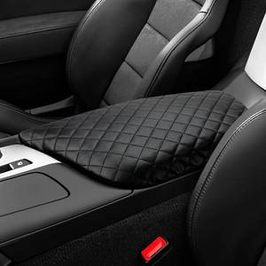 lot 14063 image: JOYTUTUS Center Console Cover Compatible with 2014-2019 Corvette C7, Armrest Lid Leather Cover Arm Rest Covering for Car, Durable Middle Console Cover, Black