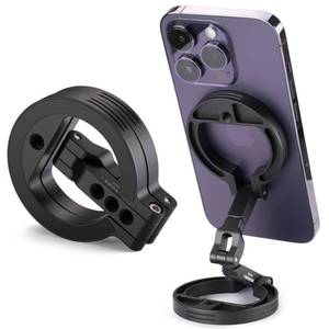 lot 14065 image: Double Magnetic Ring Phone Holder �� Attach to Any Iron Surface  14 Screw Hole  Compatible with iPhone 171615141312 Pro Max Series & Magnetic Cases (MS-02R)