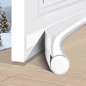 lot 14071 image: HomeProtect Door Draft Stopper Weather Stripping Door Seal Under Door Sweep Block Cold Air Gaps Front Soundproof Draft Blocker for Bottom of Door Suitable for InteriorExterior,White