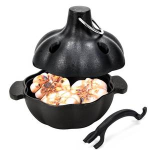 lot 14079 image: IPROUDER Cast Iron Garlic Roaster with Handle, Smoker Roaster, Garlic Cooker, Garlic Baker, Garlic Roasting Pot, Potato Baker, Mini Cocotte, Used in the Kitchen Oven or Outdoors on a BBQ Grill Stove