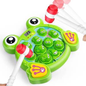 lot 14092 image: YEEBAY Whack A Frog Game with 2 Hammers, Toddler Early Developmental Learning Toy, Fun Birthday Gift for Kids Age 2, Toys for 2 3 4 Year Old Boys Grils