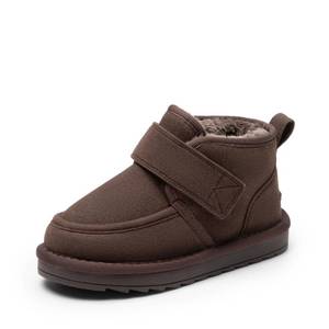 lot 14093 image: DREAM PAIRS Toddler Boots Boys Kids Girls Winter Warm Faux Fur Walking Ankle Boots FuzzyGo Kids Cozy Tap Shoes,Size 8 Toddler,Brown,SDSB2407K