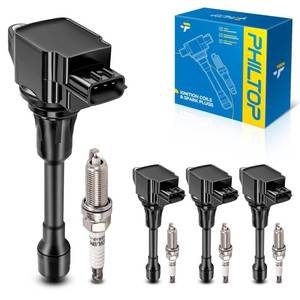 lot 15464 image: PHILTOP Ignition Coil Pack and Iridium Spark Plugs Fits for Nissan 2012-2019 Versa, Nissan 2014-2019 Versa Note, 4PCS UF719