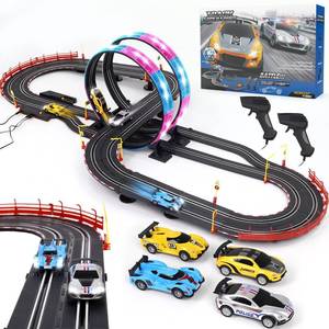 lot 15474 image: Slot Car Race Track Sets with 4 High-Speed Racing Car, 20ft Electric Race Car Track for Boys and Kids, Dual Racing Game Lap Counter Circular Overpass Track,Toys Gifts for Adults Boys Ages 6 7 8-12
