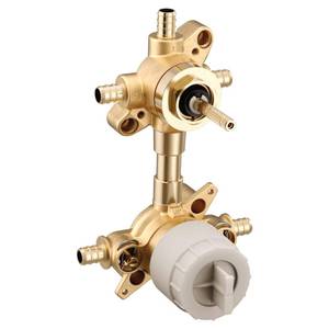 lot 15476 image: Moen M-CORE Mixing Valve with 2 or 3 Function Integrated Transfer Valve with Crimp Ring PEX Connections and Stops, U232XS