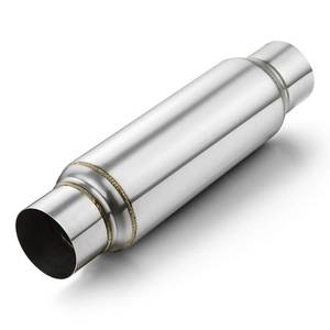 lot 15480 image: A-KARCK Exhaust Resonator 3 Inch Inlet, 3 Inlet 3 Outlet 16 Overall Length Performance Muffler Resonator, Deep Tone Clear Up Rasp
