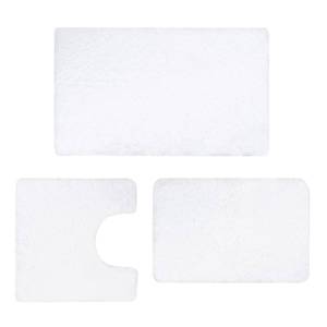 lot 15488 image: WCBSTT 3 Pieces Luxury Bathroom Rug Set with U-Shaped Toilet Rug, Non-Slip Rubber Bottom, Thick Microfiber Fluffy Plush, Water Absorption, Quick Dry, Ultra Soft, Bath Mats for Bathroom, Tub(White)