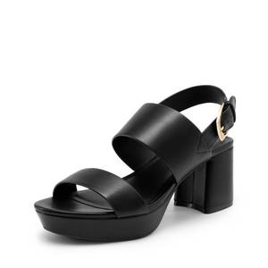 lot 15489 image: DREAM PAIRS Womens Comfort Chunky Heel Sandals �� Platform Block Heels with Adjustable Buckle, Stylish & Comfortable for Daily Wear, Work, & Party Events,Size 8,Black,SDHS26015W