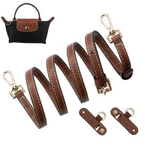 lot 16266 image: SOPROM Crossbody Strap for Longchamp Mini Bag, Strap Kit for Long Champ Le Pliage(Width11mm,ColorBrown&Gold)