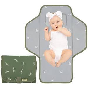 lot 16289 image: Baby Portable Changing Pad Travel - Waterproof Compact Diaper Changing Mat with Built-in Pillow - Lightweight & Foldable Changing Station, Newborn Shower Gifts