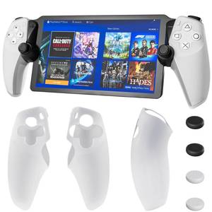 lot 16295 image: PAWDIARY White Silicone Grip Cover Case for PlayStation Portal, Upgraded Protective Case&Non-Slip Protection Case for PS Portal Accessories with Comfortable Ergonomic Handle Shell and 4 Thumb Grip Cap