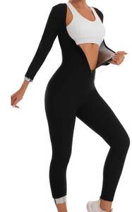 lot 16296 image: Dokelovy Womens Sauna Suit Workout Sets Long Sleeve Jumpsuit, Corset Shapewear Sweat-Enhancing Waist Trainer Body Sculpting XL