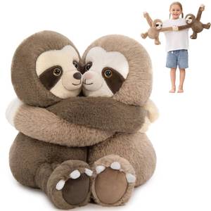 lot 16299 image: MorisMos Sloth Toys for Kids, Cuddly Hugging Stuffed Animals Duo for Couple Twin Wife Her Him, 1.3Lbs Freezable & Microwavable Stuffed Animals, Long-Arm Plush Sloth GiftDecor for Birthday Christmas