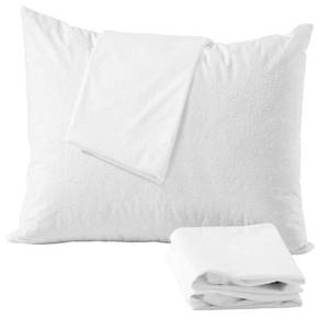 lot 16302 image: Niagara Waterproof Pillow Protectors Queen 4 Pack Cotton Terry 100% Waterproof Cooling Zippered Cotton White T Pillow Encasement Washable Long Life Soft Breathable