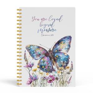 lot 16327 image: EKGJW Floral Butterfly Christian Notebook Journal, Ephesians 319 Bible Verse Spiral Notebook 5.5x8.3, Religious Prayer Journal for Women, Christian Faith Based Gifts