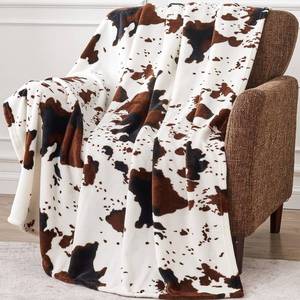 lot 16338 image: Edenleaf Flannel Cow Print Blanket 60x80, Ultra Cozy Cow Throw Blanket for Couch Bed and Travel, Cow Decor Throw Blankets for Bed, All Seasons Twin Size Blanket 60x80