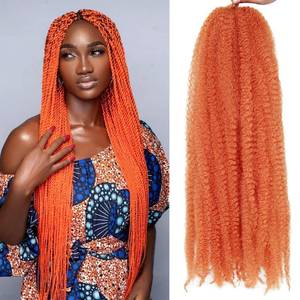 lot 16343 image: XSASLYET 24 Inch Marley Twist Braiding Hair 8 Packs - Soft Marley Hair for Braiding, Cuban Twist Hair, Afro Kinky Twist Braiding Hair Extensions, Tangle Free Crochet Hair for Black Women (Orange)