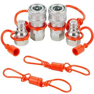 lot 16351 image: ANCIMOON 14 Ag ISO 5675 Poppet Pioneer Hydraulic Quick Connect Coupler with Dust Caps